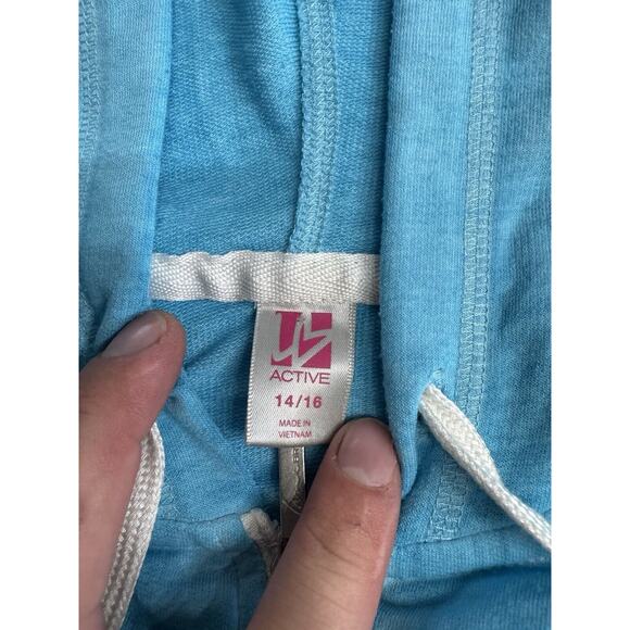 Lane Bryant Active Women’s Size 14/16 Zip Up Hooded Sweatshirt Hoodie Teal Blue - Picture 3 of 8